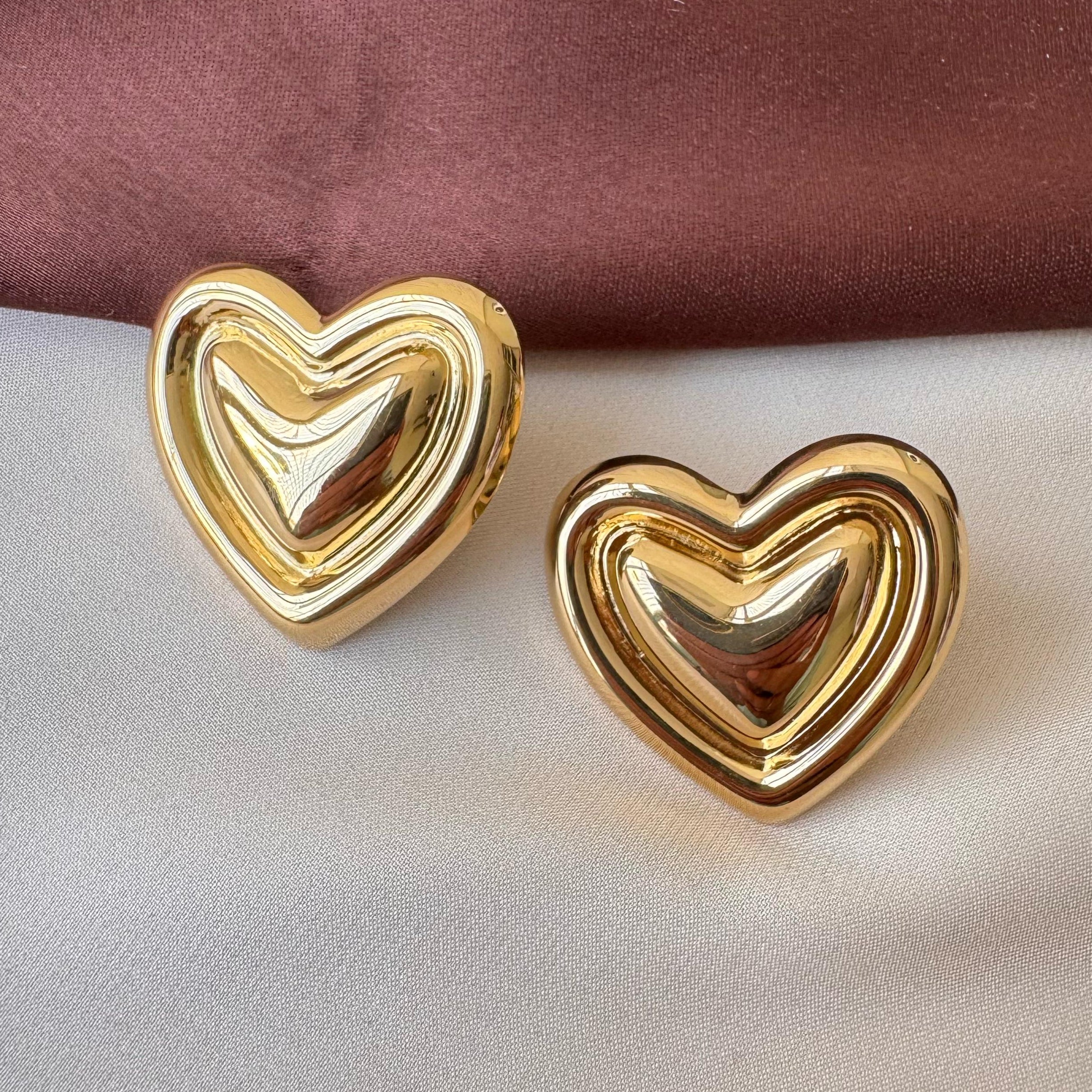 TFC Heart Desire Gold Plated Stud Earrings