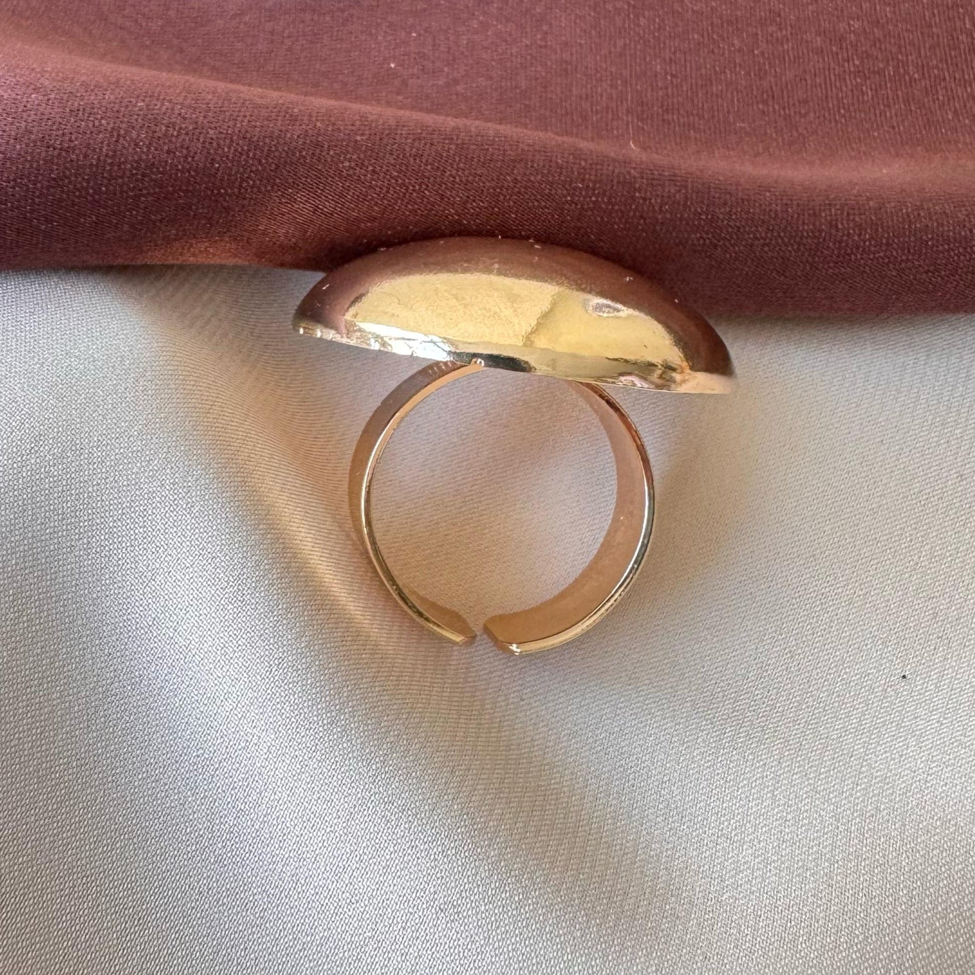 TFC Adjustable Big Circle Gold Plated Ring