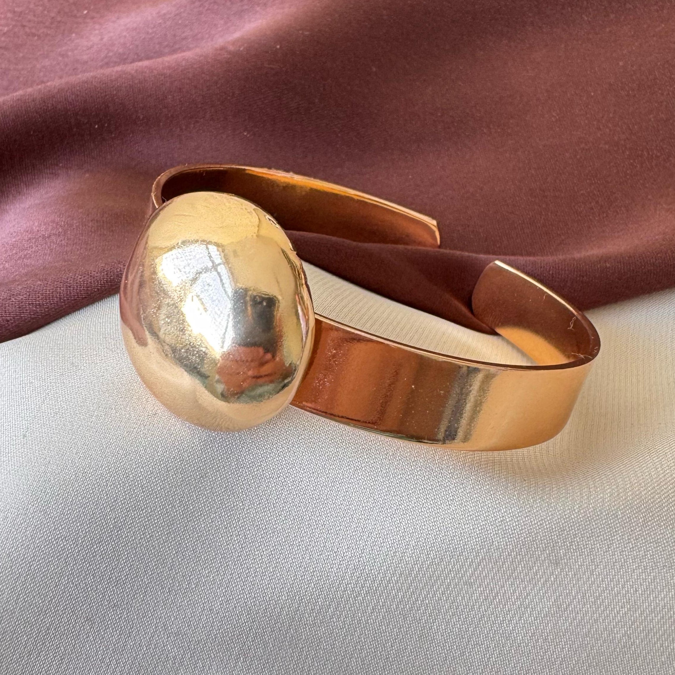 TFC Adjustable Small Moon Gold Plated Cuff Bracelet