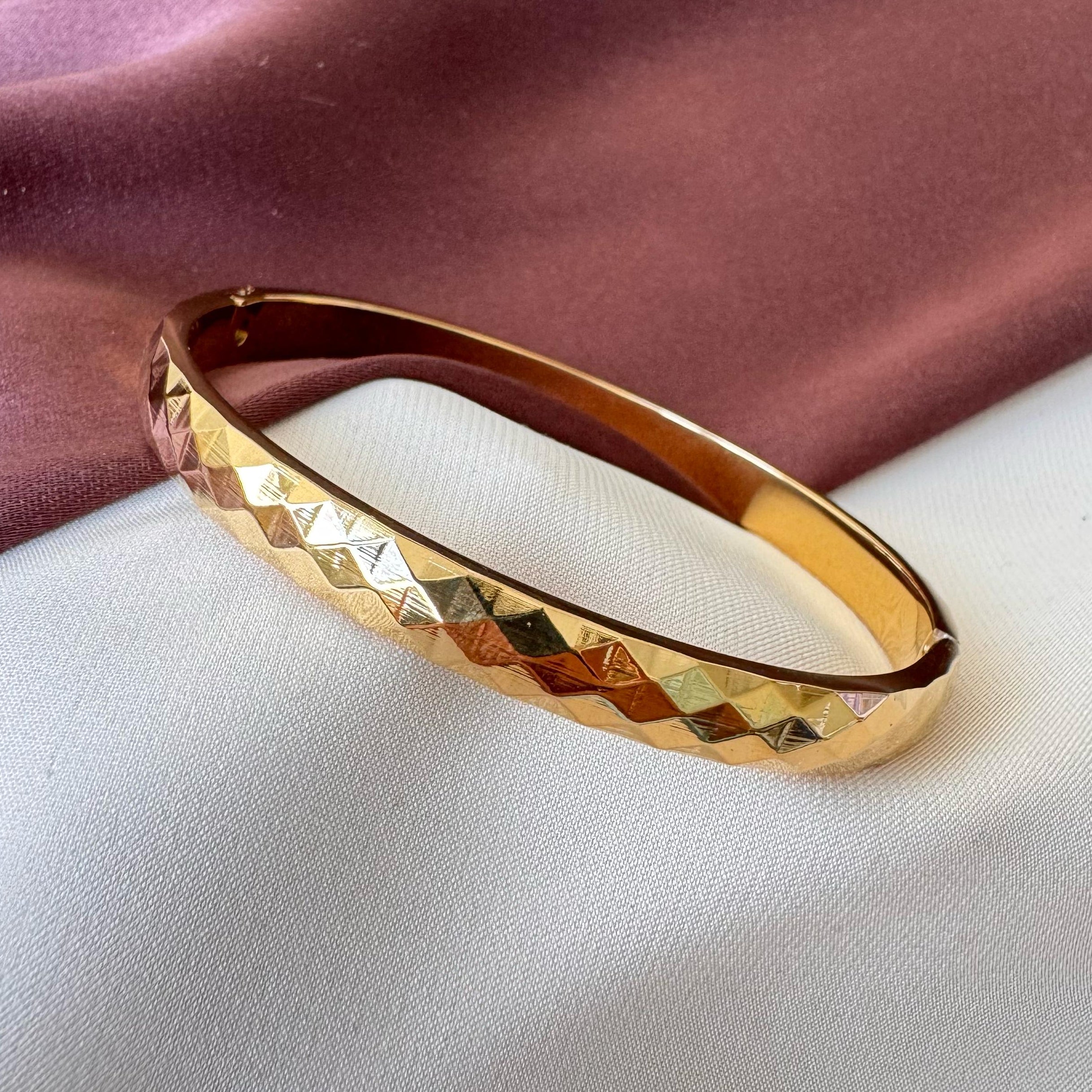 TFC Size 2.6 Kite Cut Gold Plated Bracelet Bangle