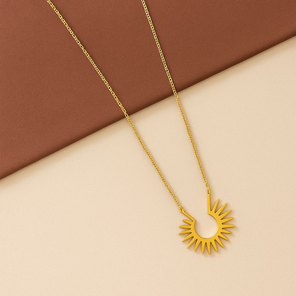 TFC Sun Rays Gold Plated Necklace