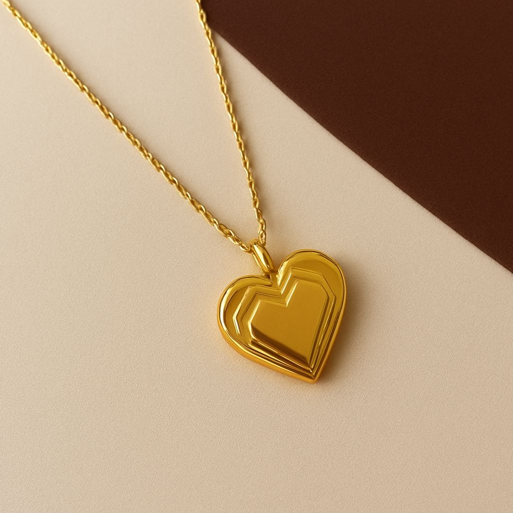 TFC Layered Heart Gold Plated Necklace