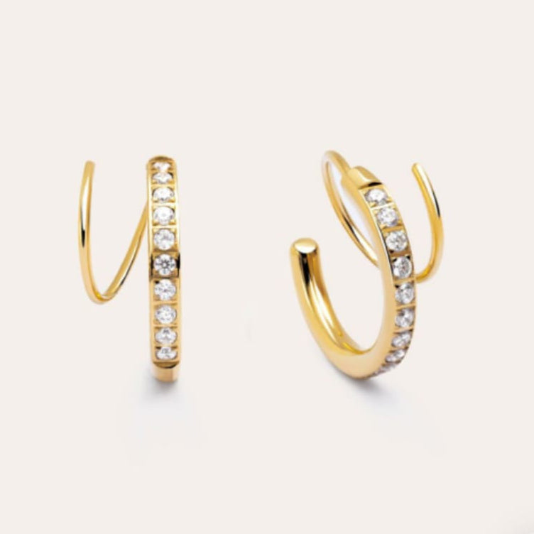TFC Duo Style Gold Plated Stud Earrings