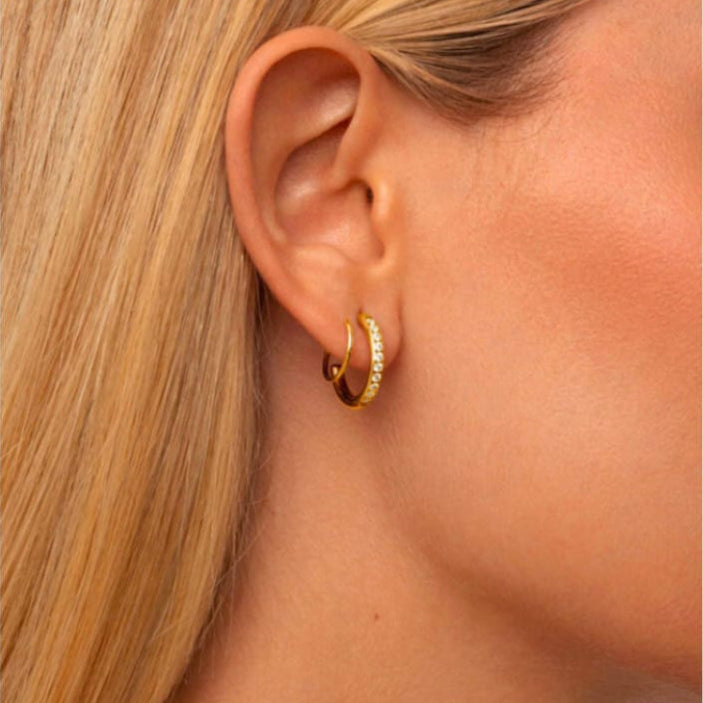 TFC Duo Style Gold Plated Stud Earrings