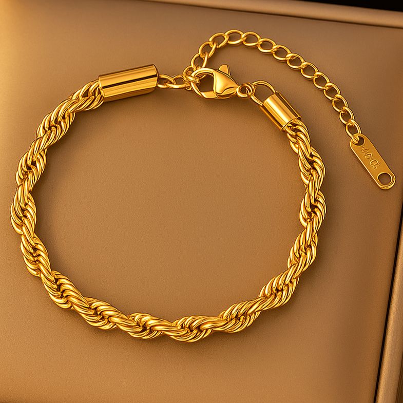 TFC Twisted Chain Gold Plated Bracelet