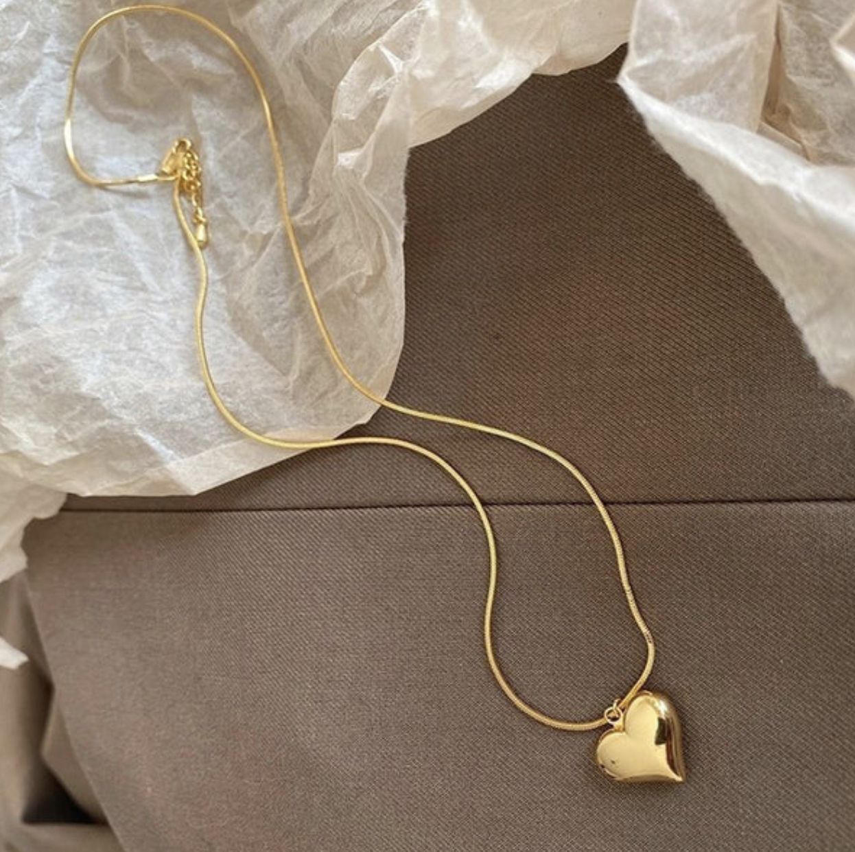 TFC Adorable Heart Gold Plated Pendant Necklace