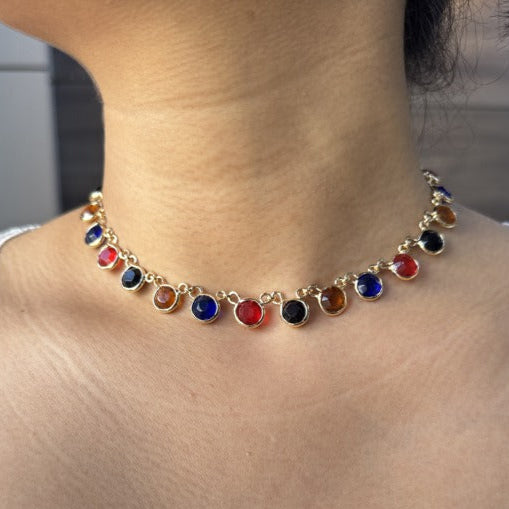 TFC Round Multi Gold Plated Necklace