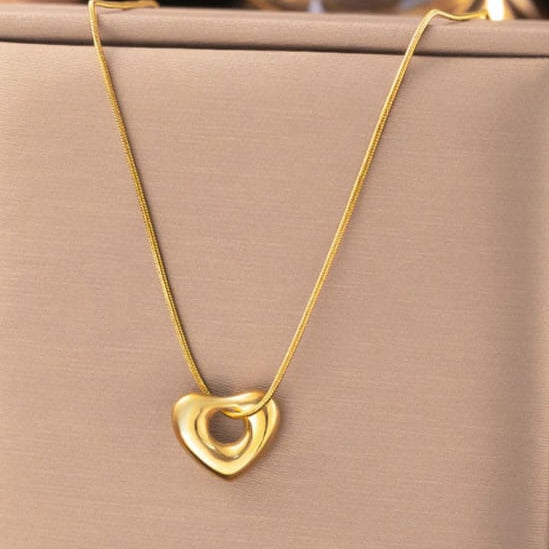 TFC Heart Gold Plated Pendant Necklace