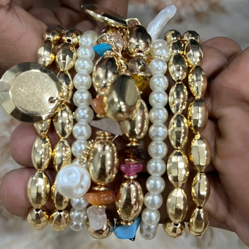 TFC Happy Colour Gold Plated Bracelet (set of 8)