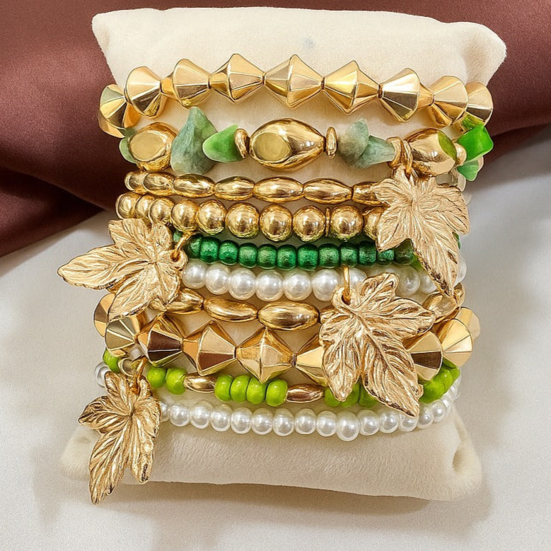 TFC Minty Green Gold Plated Bracelet (set of 10)
