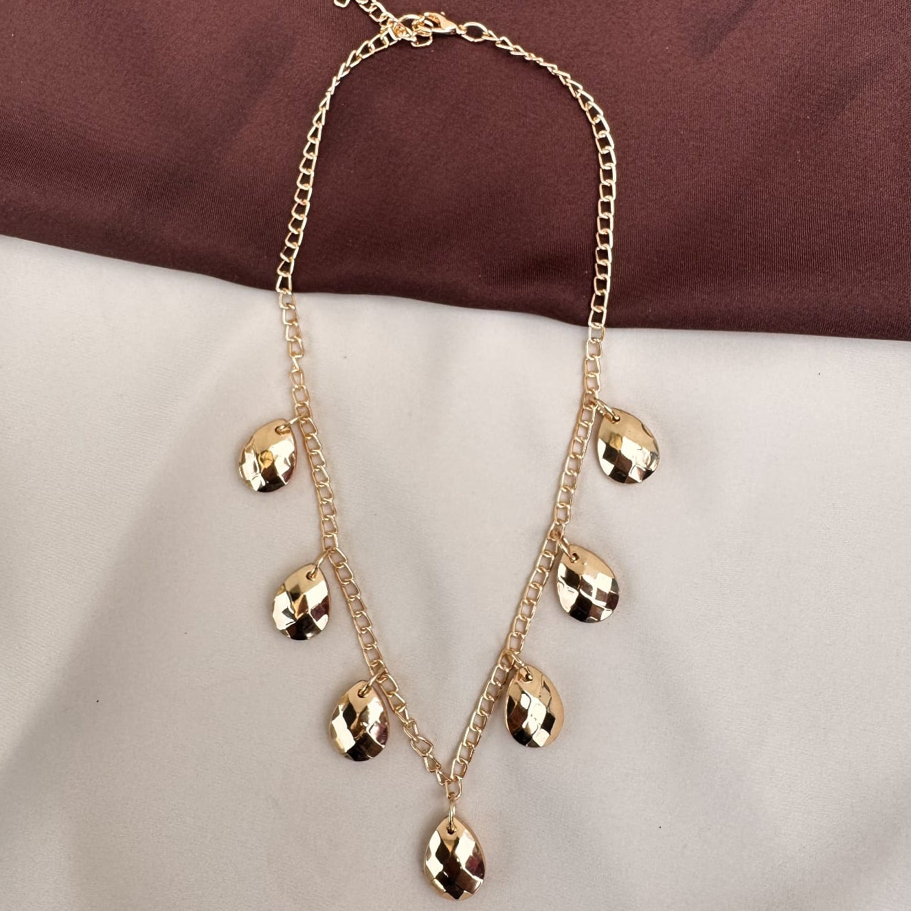 TFC Crafted Drop Charm Gold Plated Necklace