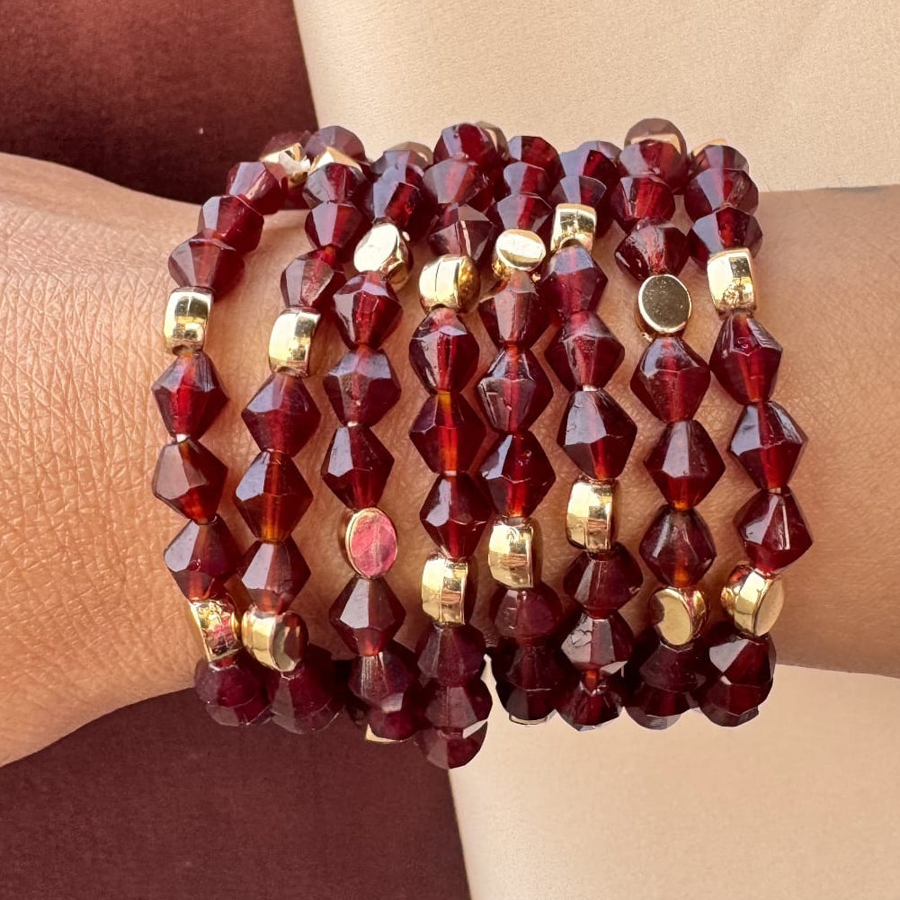 TFC Midnight Maroon Gold Plated Bracelet (set of 8)
