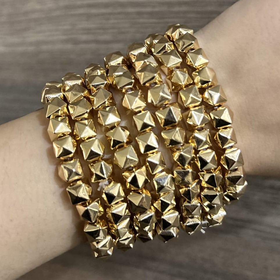 TFC Oval Bead Gold Plated Bracelet (set of 7)