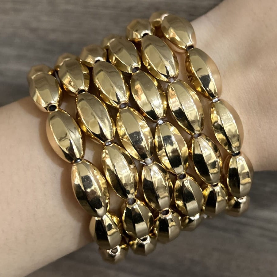 TFC Oval Bead Gold Plated Bracelet (set of 6)