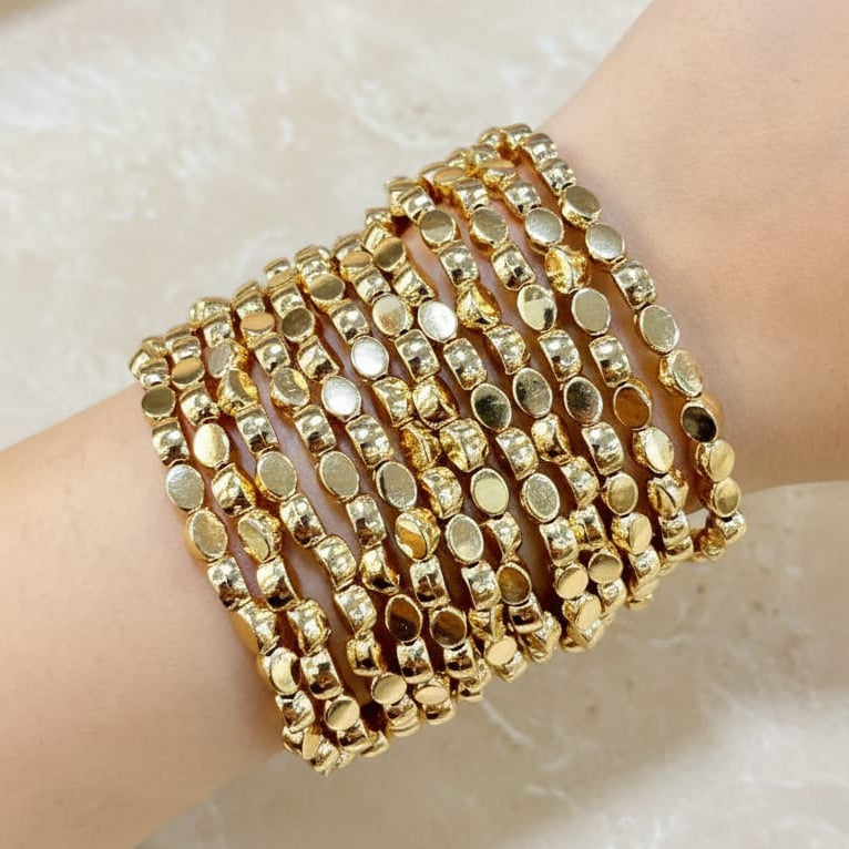 TFC Trendy Bead Gold Plated Bracelet (set of 12)