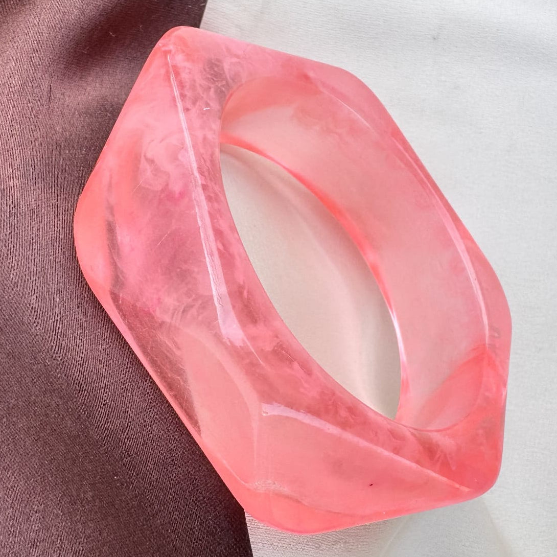 TFC Size 2.6 Blush Pink Swirl Resin Bangle