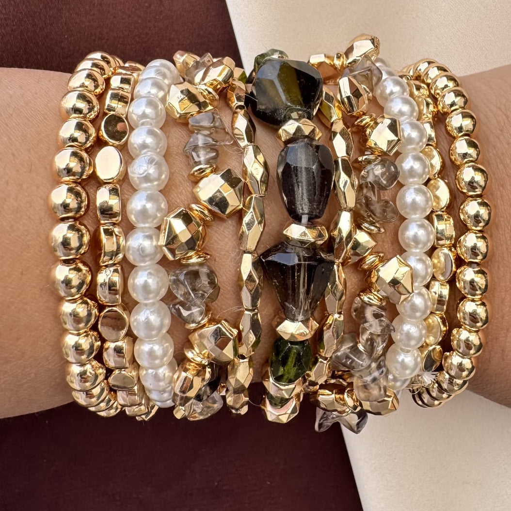 TFC Midnight Grey Gold Plated Bracelet ( set of 11)