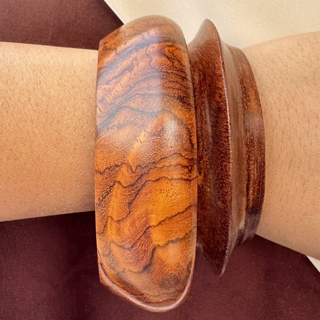 TFC Size 2.8 Timber Wooden Bangle (combo of 2 )