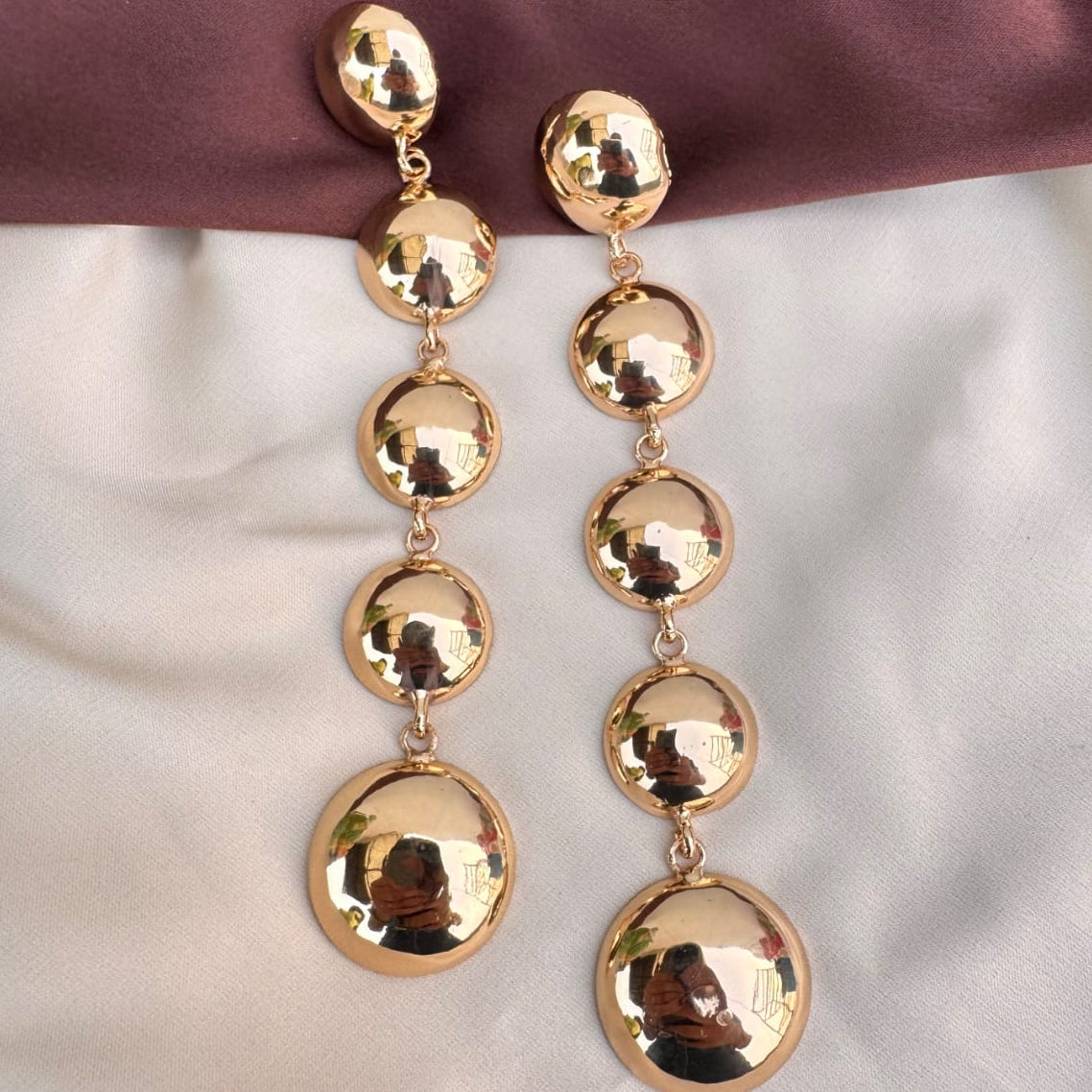 TFC Multi Coin Gold Plated Dangler Earrings