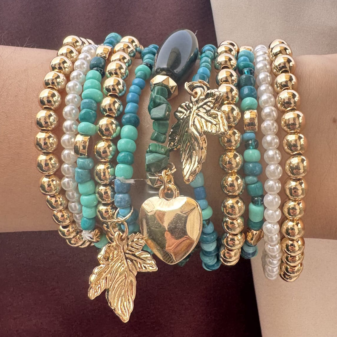 TFC Sky Blue Gold Plated Bracelet (set of 11)