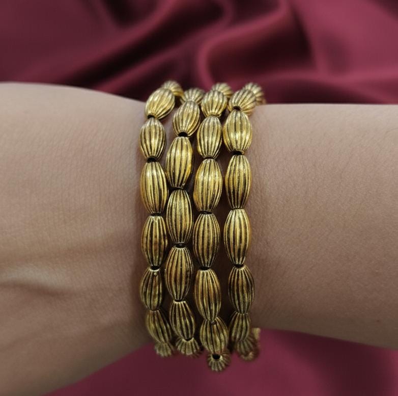 TFC Antique Oval Gold Plated Bracelet (set of 4)