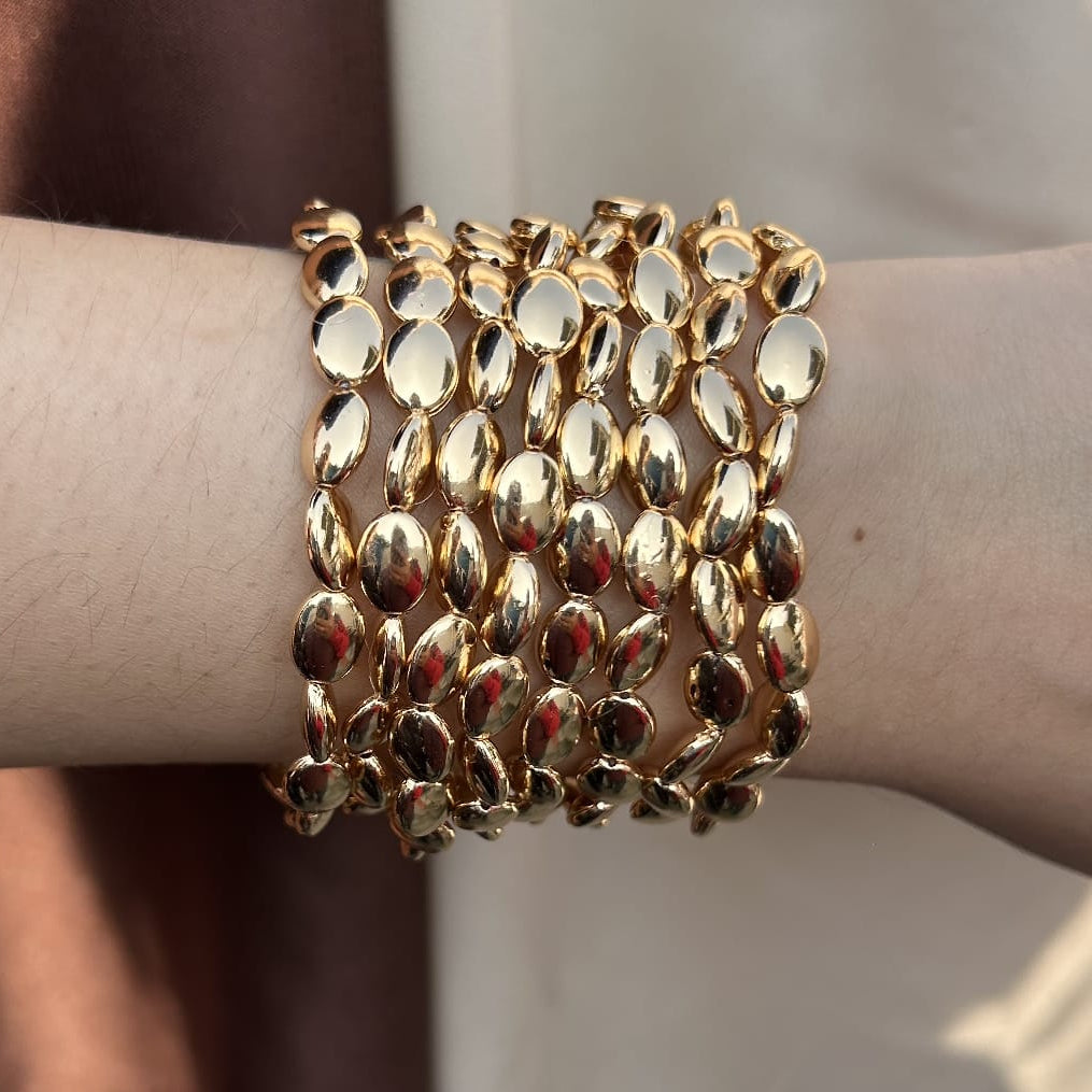TFC Chunky Chic Gold Plated Bracelet (set of 8)