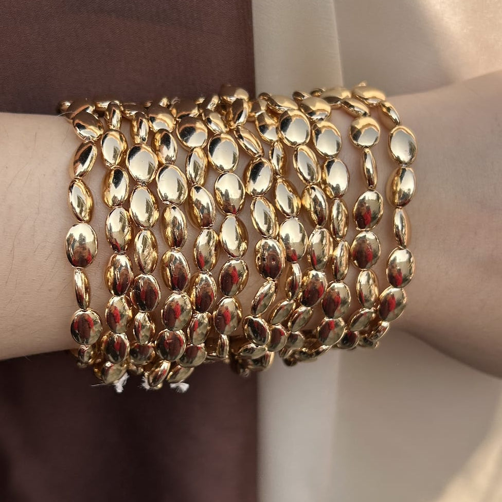 TFC Flat Band Gold Plated Bracelet (set of 12)