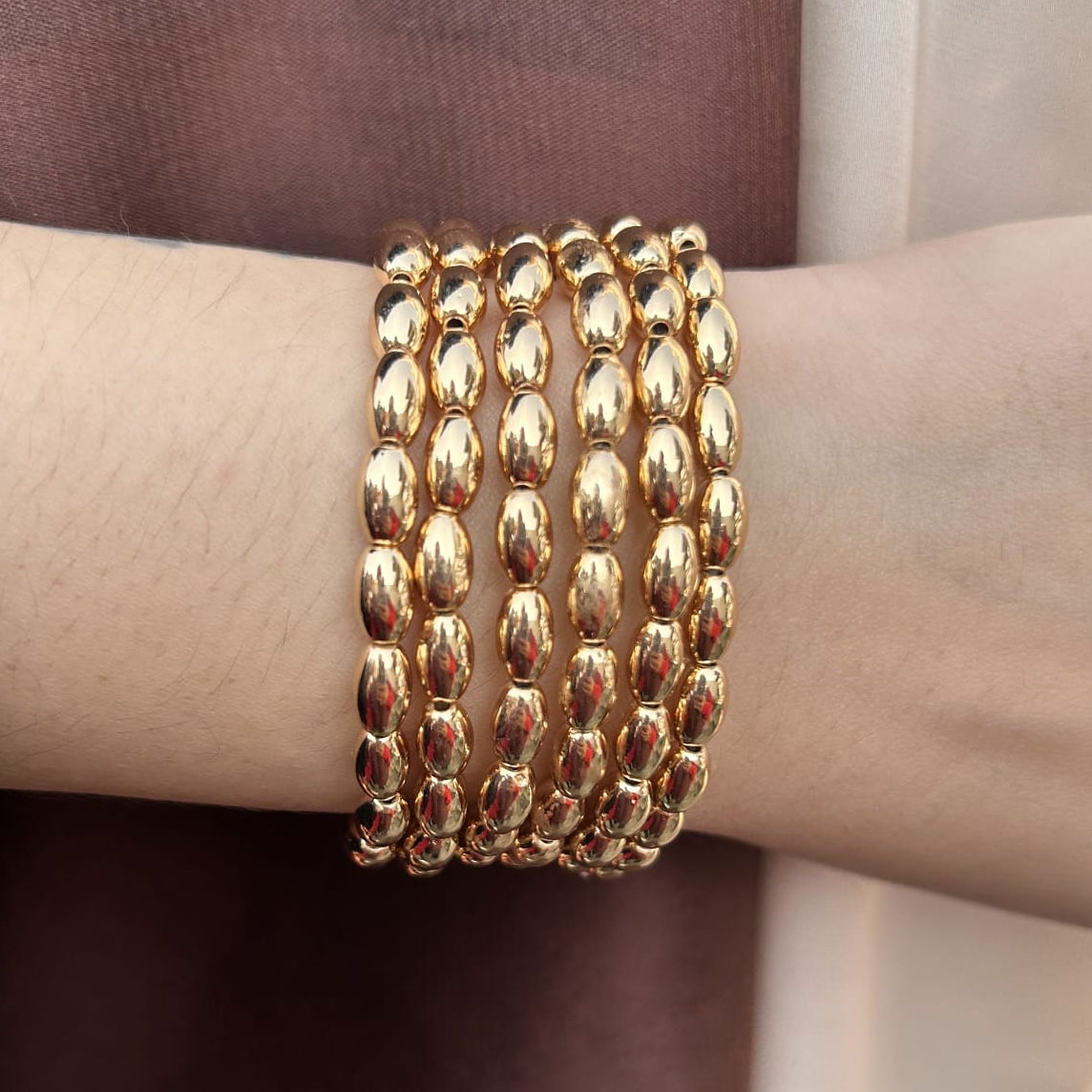 TFC Extra Oval Gold Plated Bracelet (set of 6)