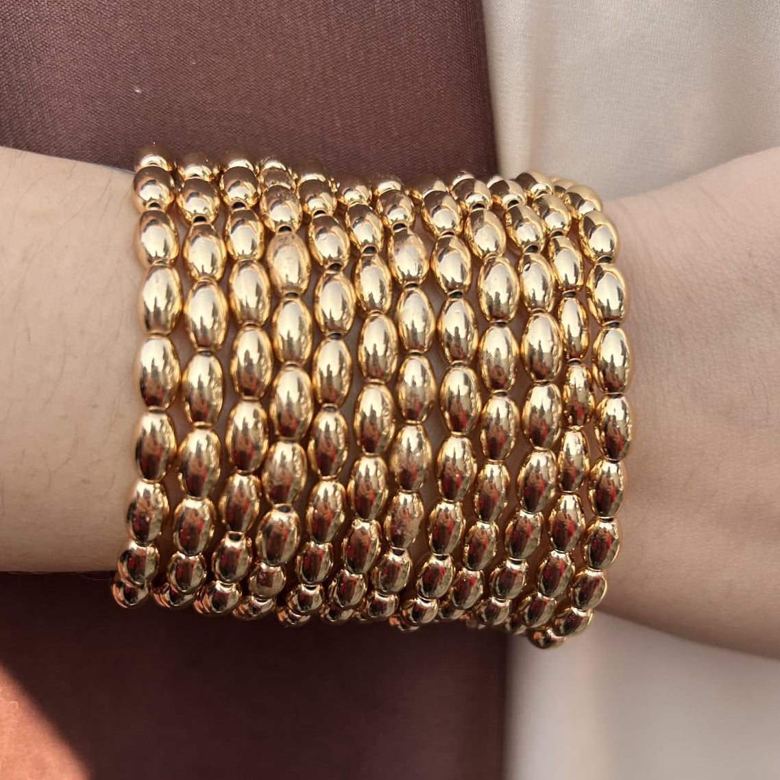TFC Plane oval Bead Gold Plated Bracelet (set of 12)