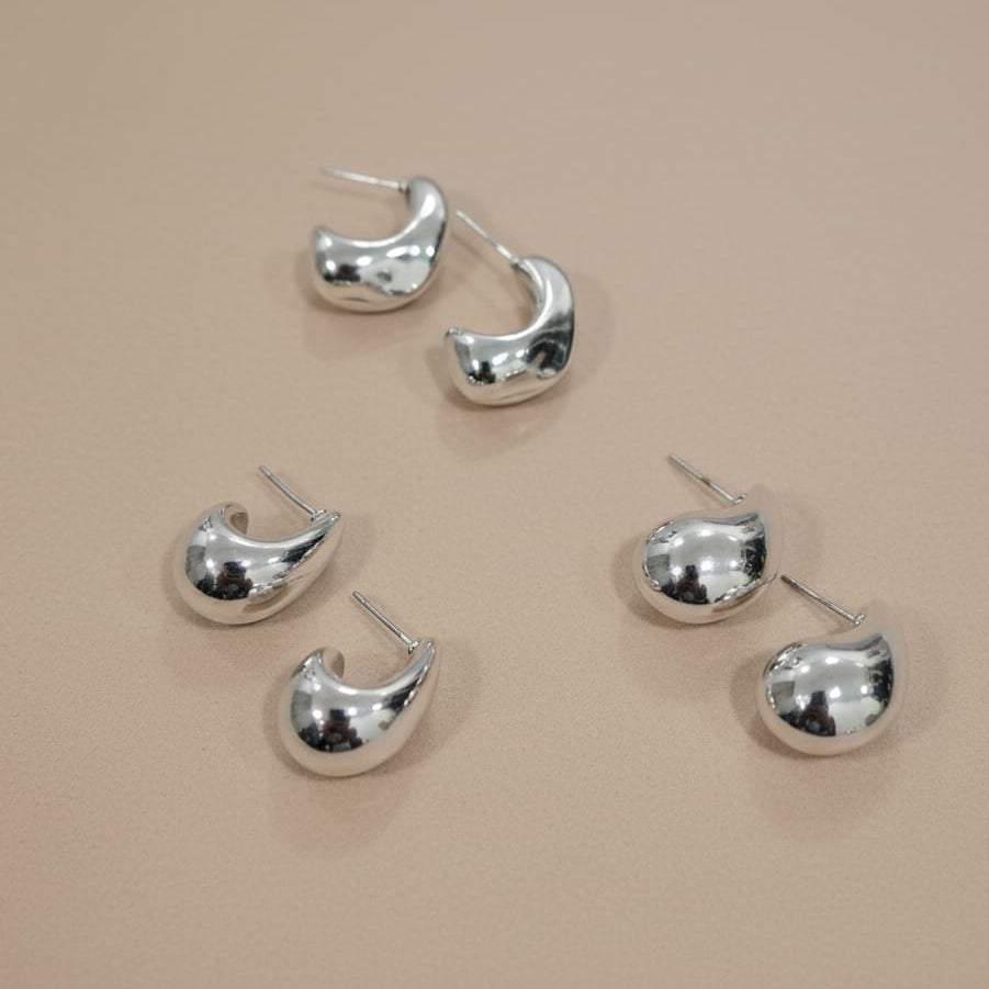 TFC Luxury Silver Plated Stud Earrings (Combo Set)