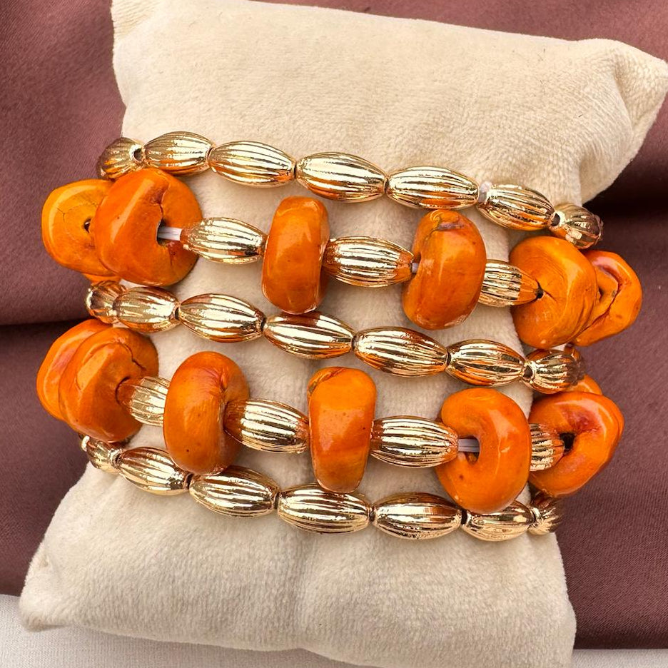 TFC Orange Pie Gold Plated Bracelet (Set of 5)