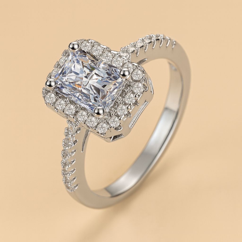 TFC White Stone Silver Plated Ring