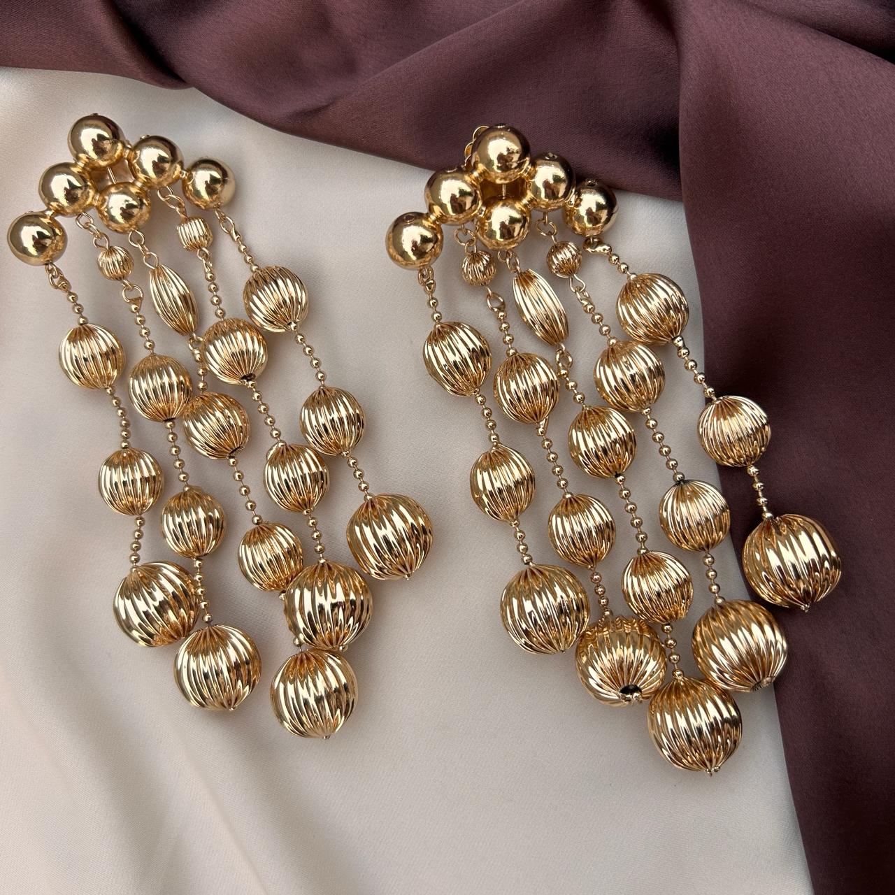 TFC Vortex Designer Gold Plated Dangler Earrings