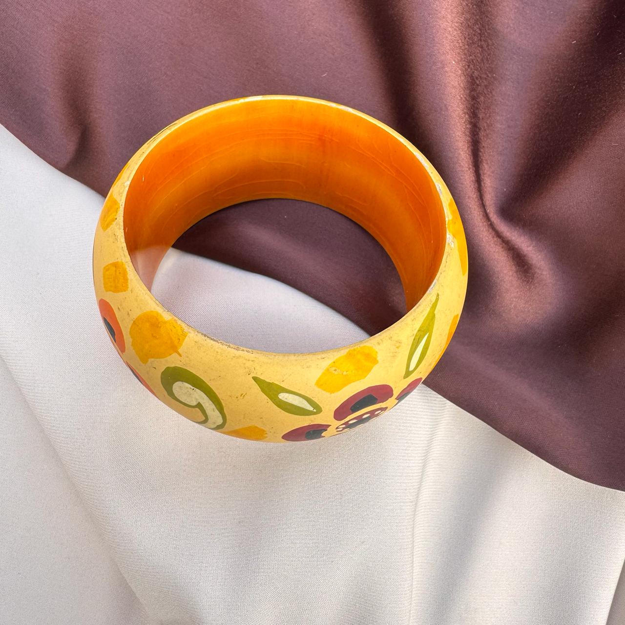 TFC size 2.6 Forest Petal Wooden Hand Painted Bangle