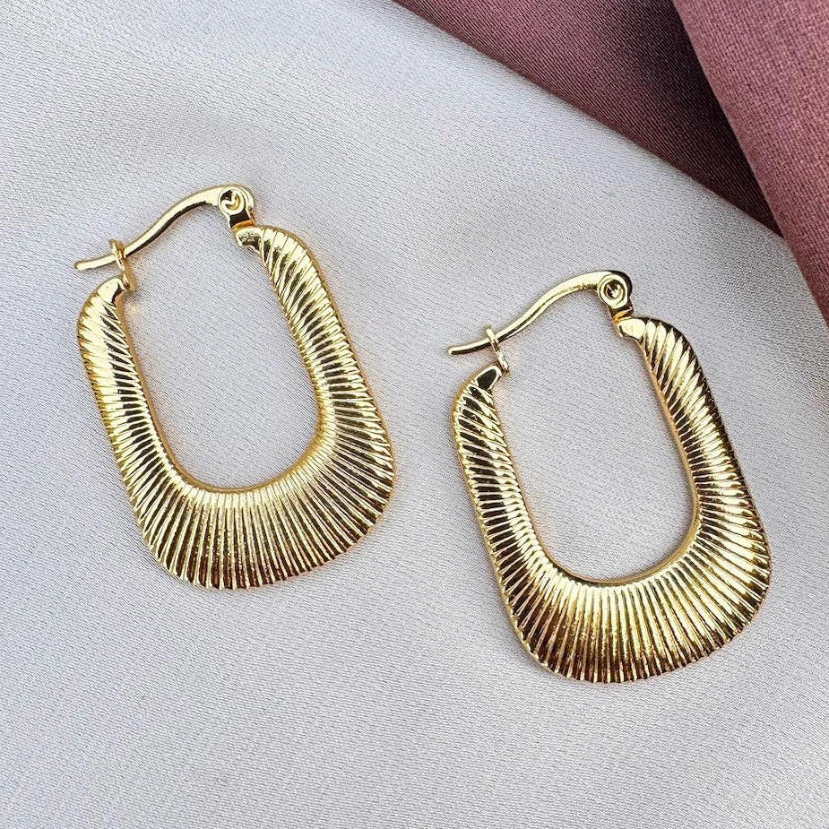 TFC Molten Curve Gold Plated Earrings