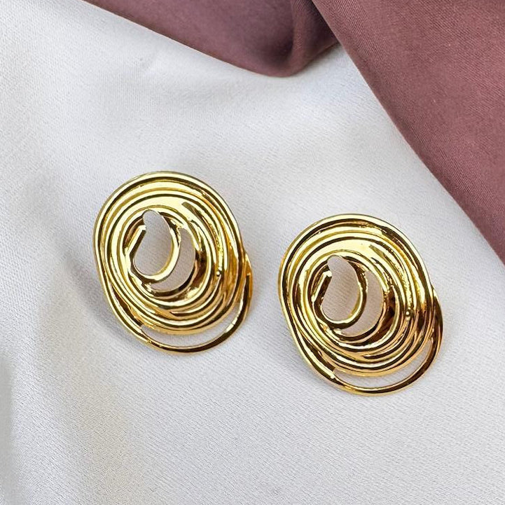 TFC Power Loop Gold Plated Stud Earrings
