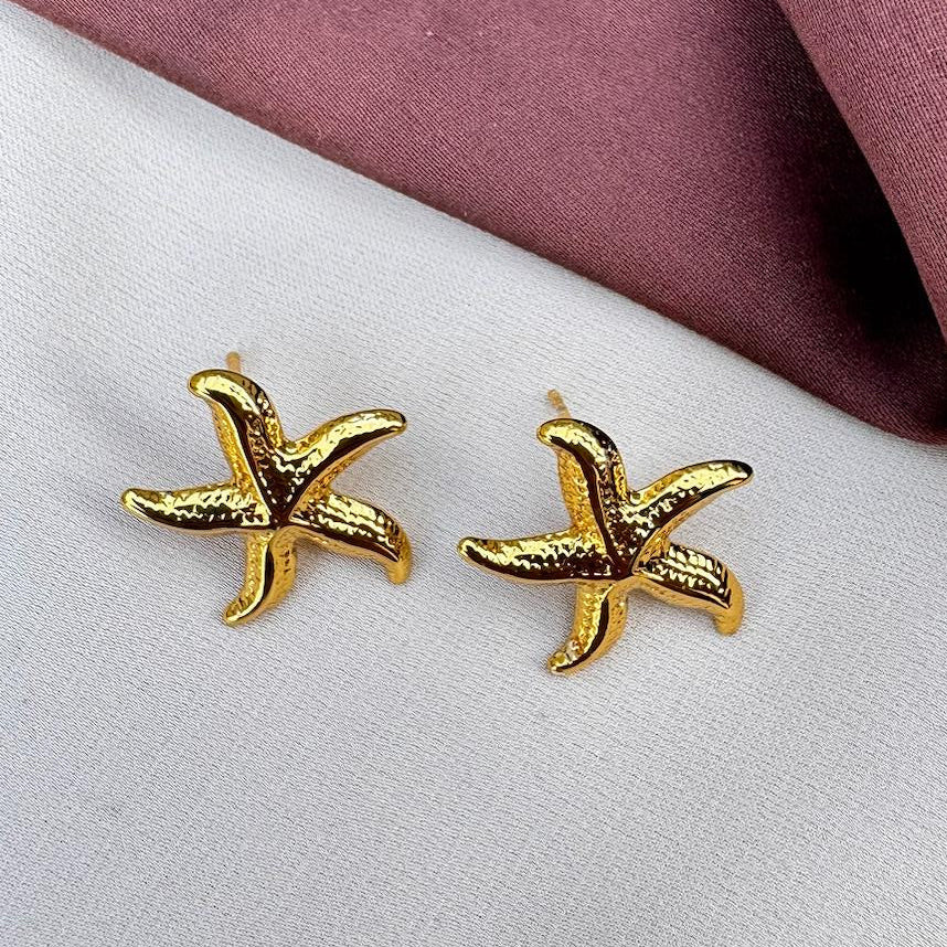 TFC Dot Star Gold Plated Earrings