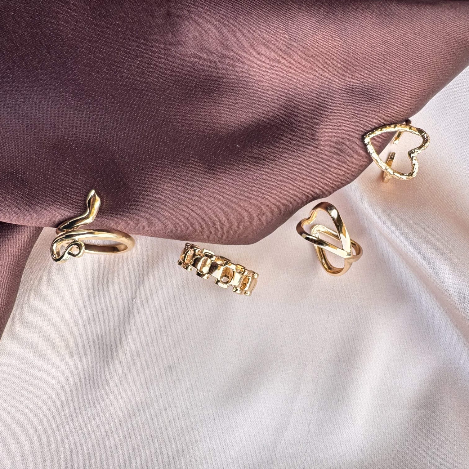 TFC Newest Rings Gold Plated Combo Set (set of 4)