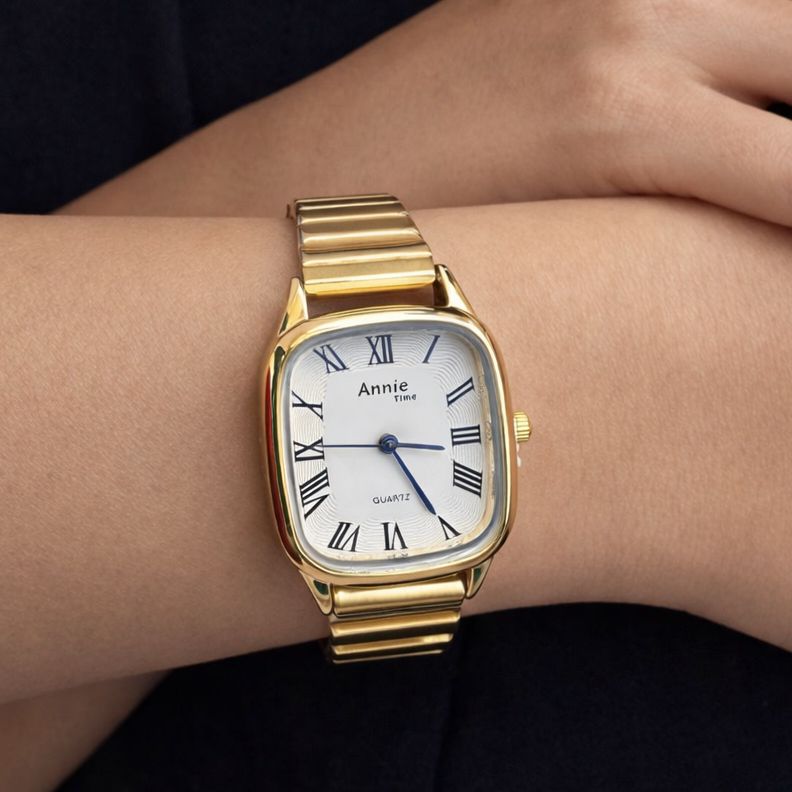 TFC Soft White Recto Gold Plated Watch