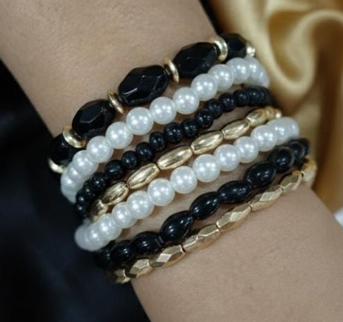 TFC Moon & Shadow Gold Plated Bracelet Set of 7