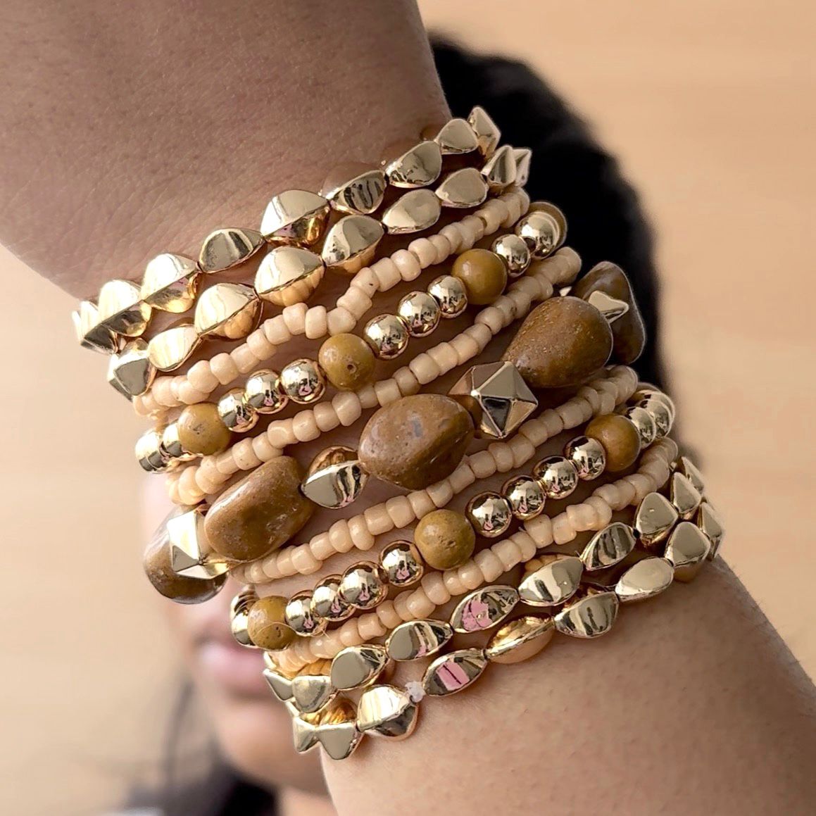 TFC Desert Glow Gold Plated Bracelet (set of 11)