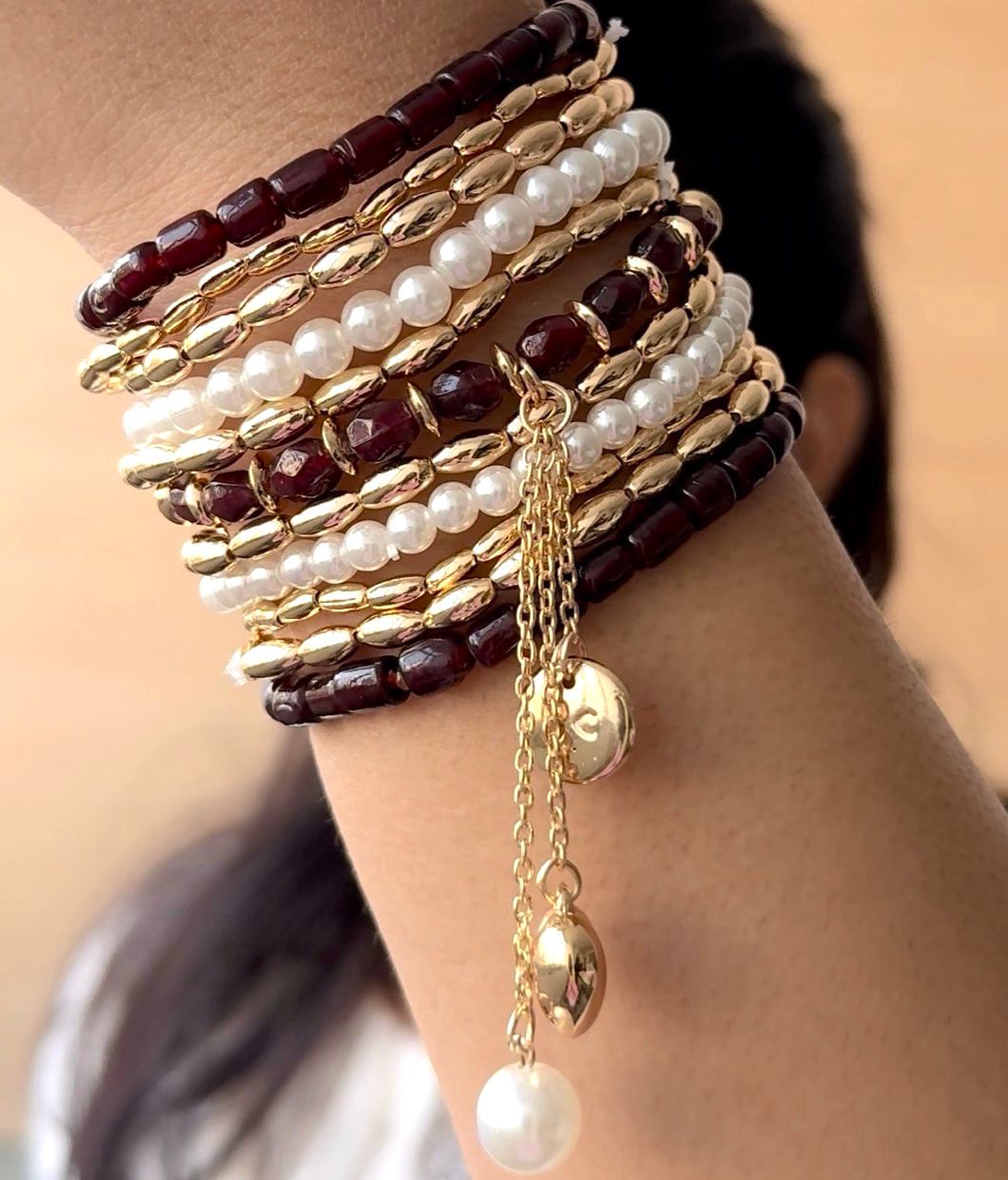 TFC Earthy Glam Gold Plated Bracelet (set of 11)