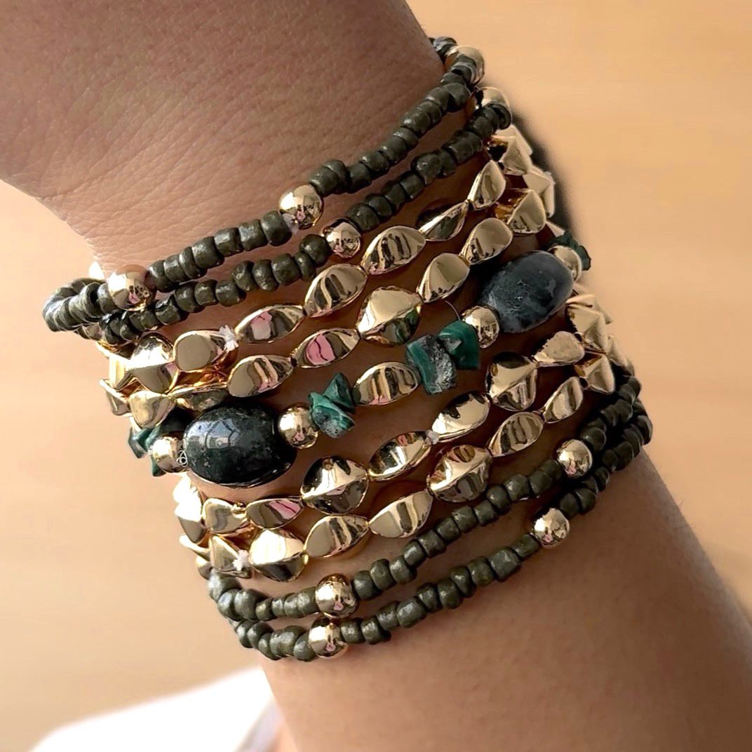 TFC Olive Luxe Gold Plated Bracelet (set of 9)