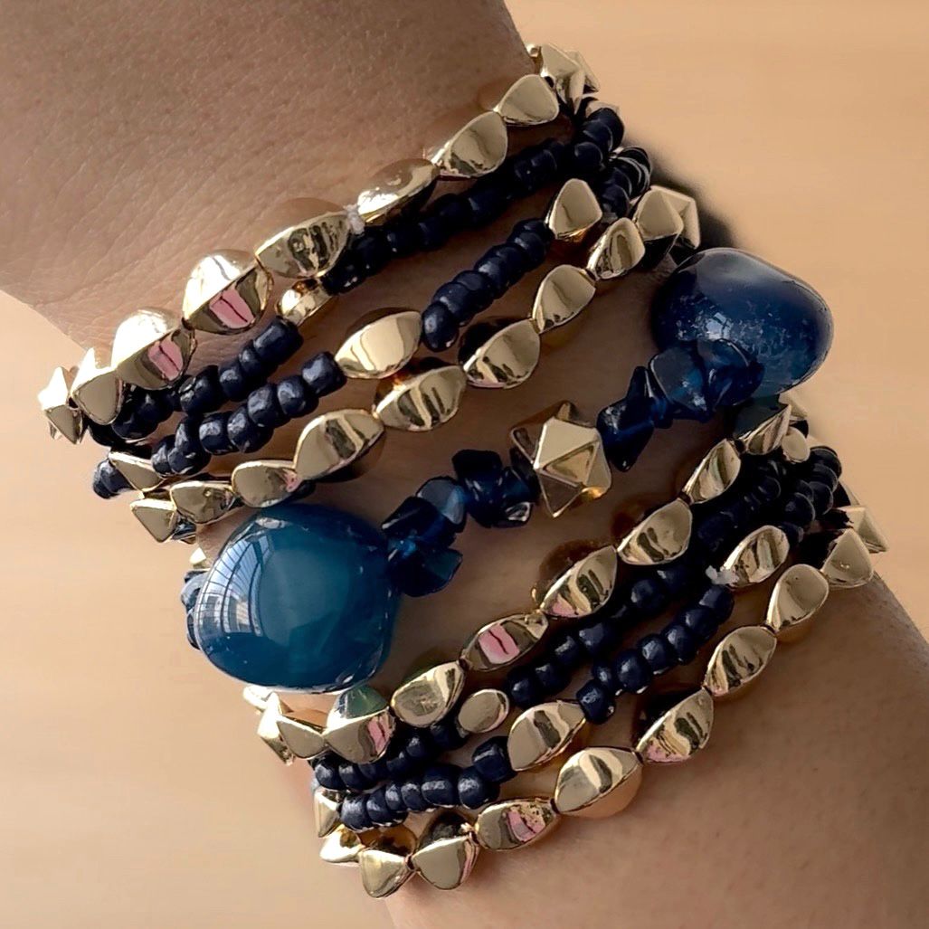 TFC Denim Divine Gold Plated Bracelet (set of 9)