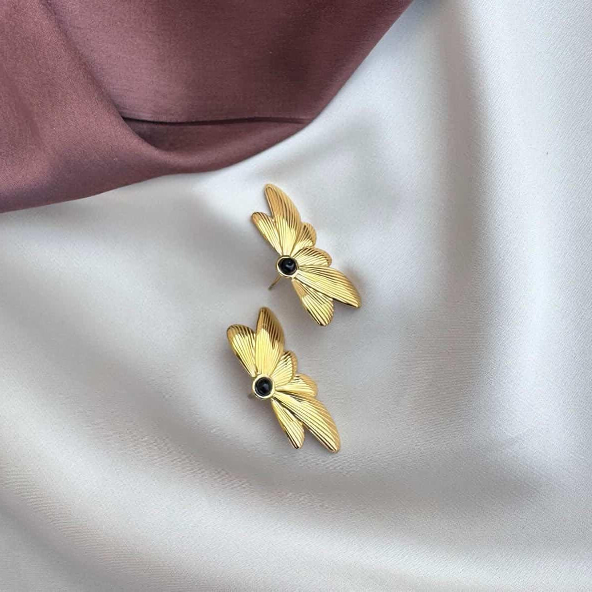 TFC Butterfly Gold Plated Stud Earrings