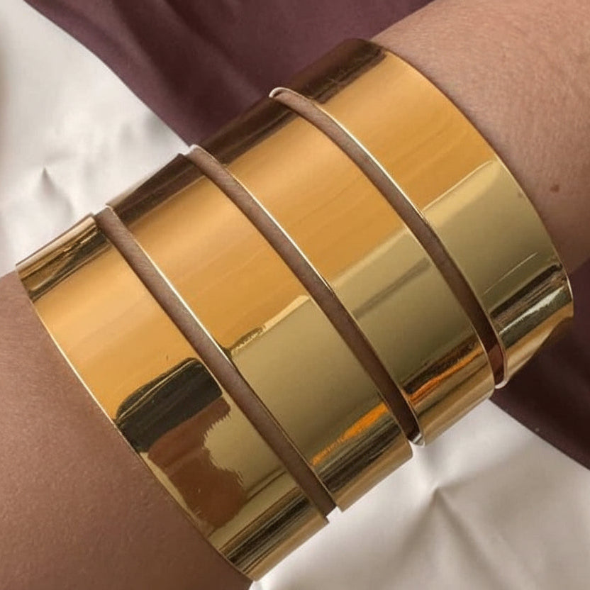 TFC Bold Lines Gold Plated Cuff