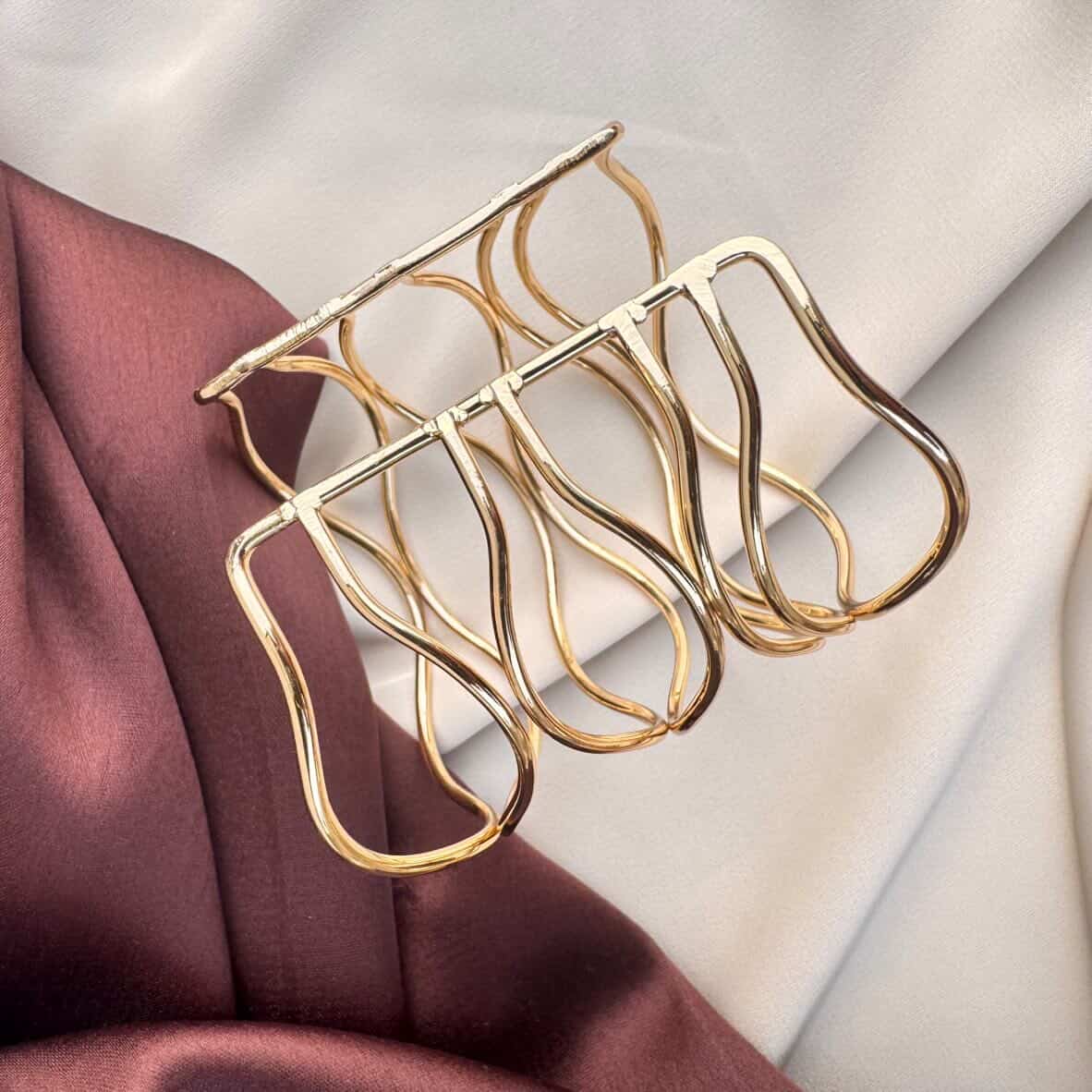 TFC Sheen Gold Plated Adjustable Cuff Bracelet