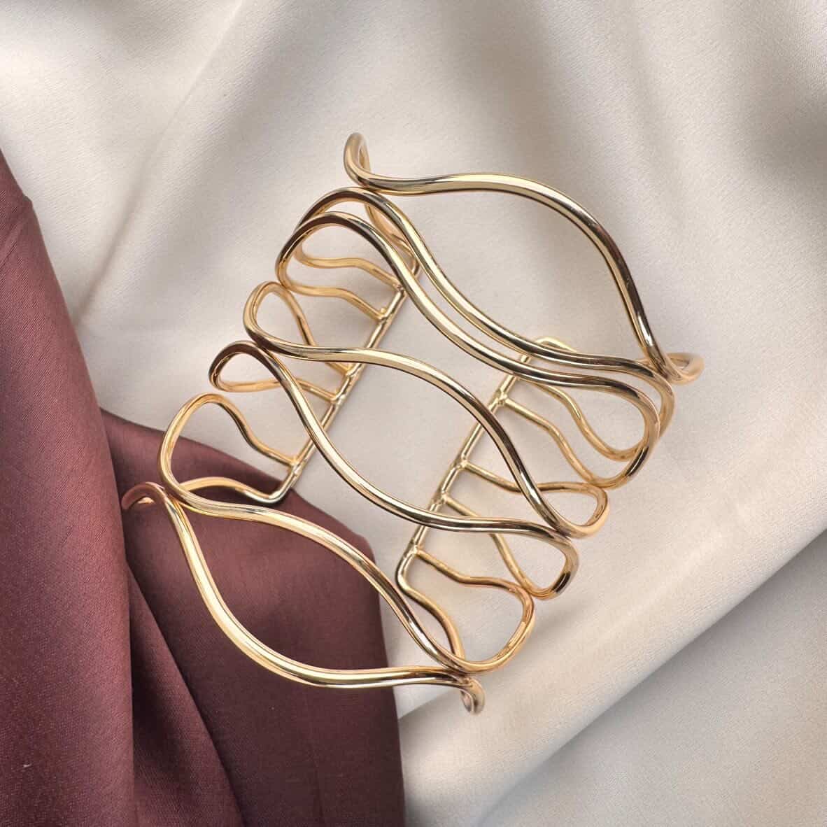 TFC Sheen Gold Plated Adjustable Cuff Bracelet