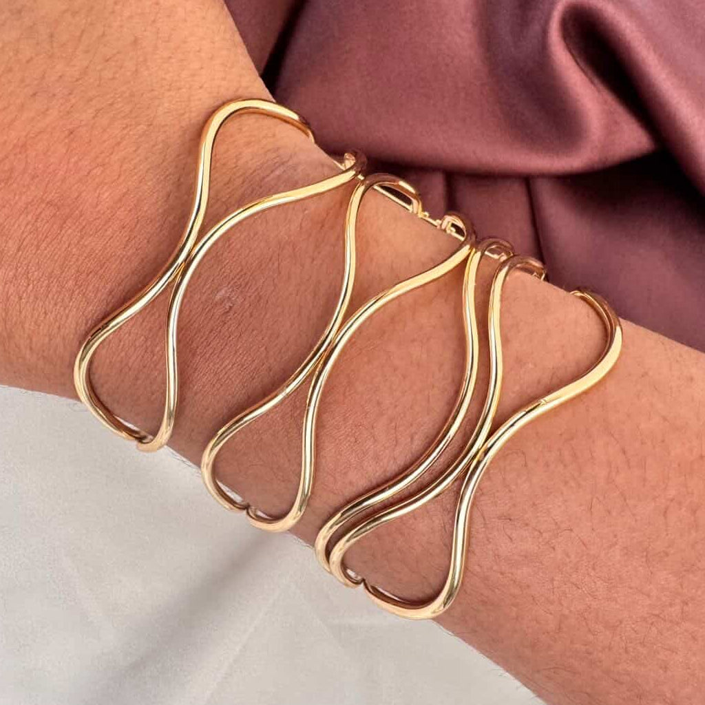 TFC Sheen Gold Plated Adjustable Cuff Bracelet
