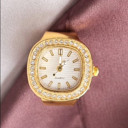 TFC Diamond Aura Timepiece Adjustable Watch Ring